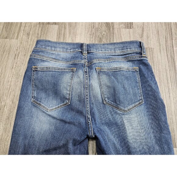 J Crew Jeans Womens 27 Blue Stretch Denim Distressed Slim Fit Medium Wash Pants - Picture 3 of 13